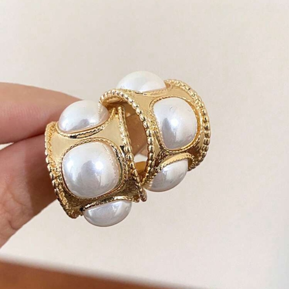 - Baroque Pearl Hoop Earring